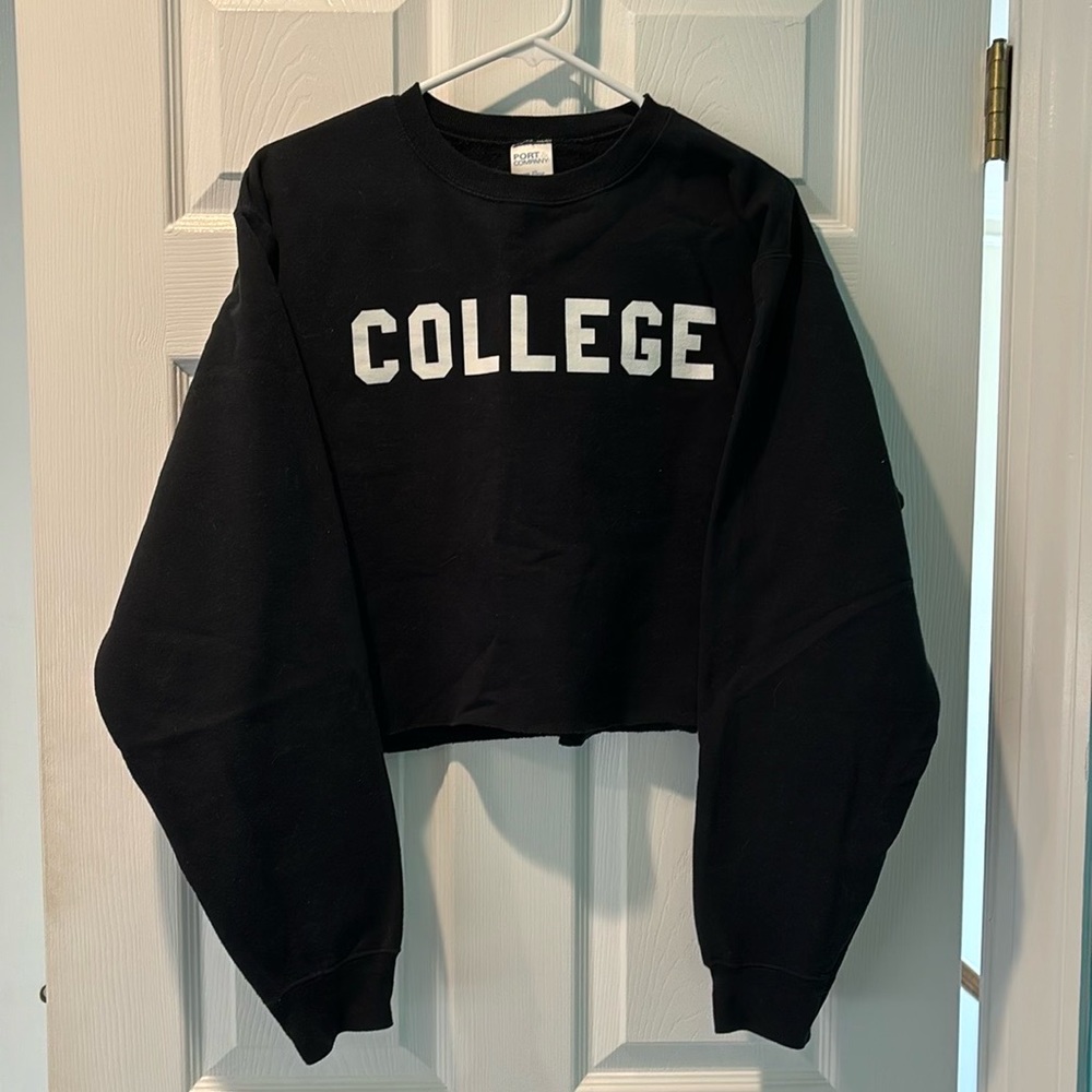 Navy “College” crewneck